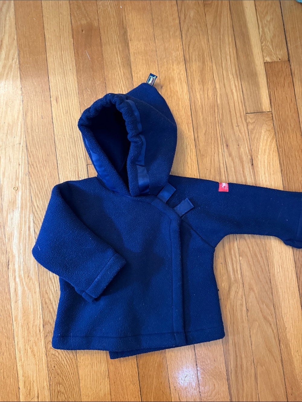Widgeon Hooded Fleece Jacket, Navy, size 9 months
